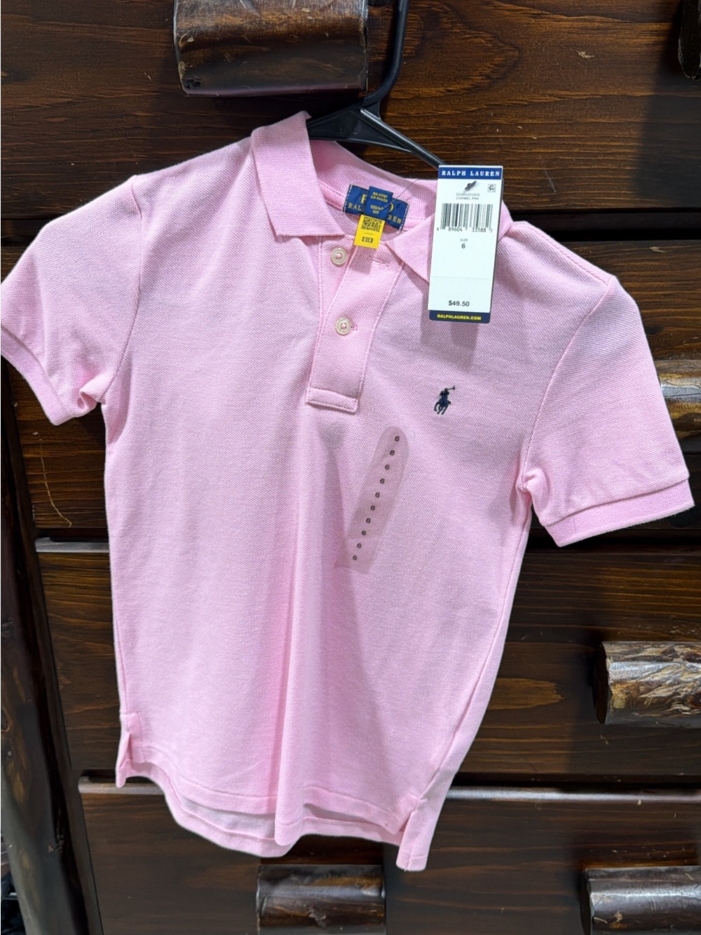 Ralph Lauren Light Pink Polo Shirt with Navy Pony